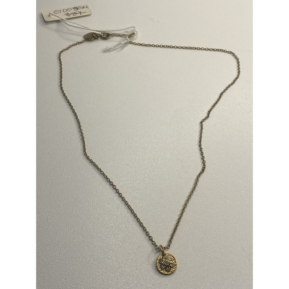 Stella & Dot Tiny Flower‎ Necklace N413 Gold Tone Crystal Pendant NWT Boxed